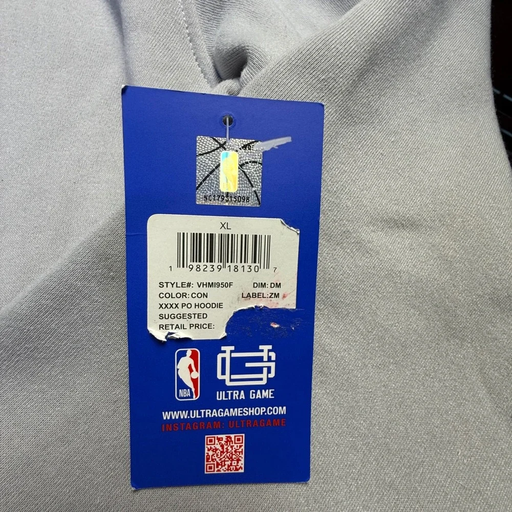 NBA Ultra Game Dallas Mavericks Hoodie Gray Fleece Pullover XL VHMI950F-2374